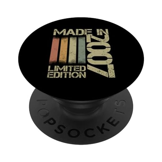 2007 Vintage Cumpleaños Retro Edición Limitada Hombres Mujer PopSockets PopGrip Intercambiable