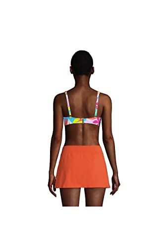 Lands' End Womens Chlorine Resistant Twist Front Underwire Bikini Top Turquoise Multi Graphic Floral Regular 102