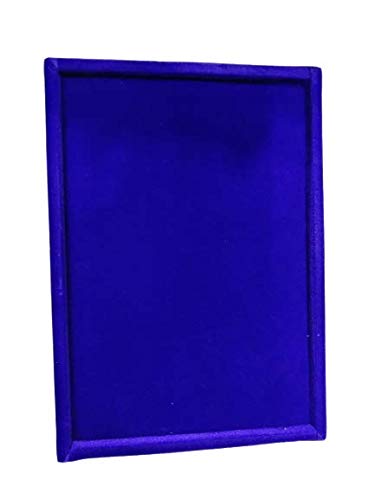Image of Velvet Jewellery Display & Beading Tray | 12 x 9 Inch Organizer Tray for Necklaces, Bracelets, Cosmetics & Craft Storage | Soft Velvet Finish, Durable & Multipurpose (Pack of 1) (Blue)