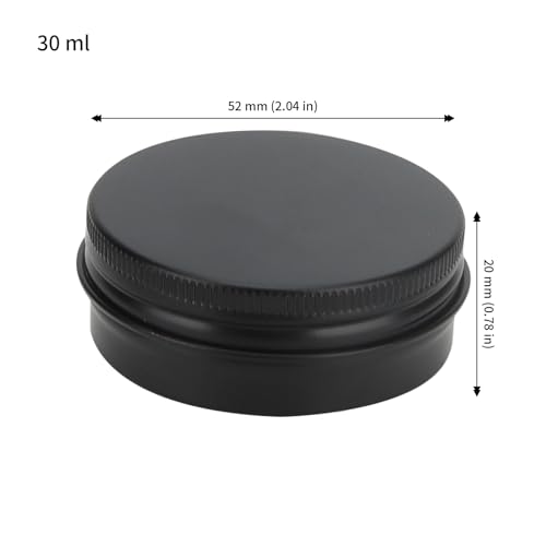 JAPCHET 40 Pcs 30ml Black Aluminum Tin Cans, 1oz Round Metal Tin Jars - Image 2