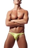 Newsywell Męskie bikini z niskim stanem i lodowym jedwabiem, ŻÓŁTY, XL