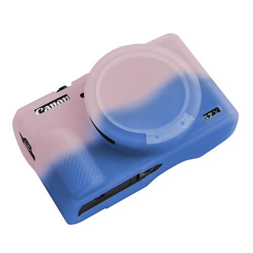 Funda de silicona para Canon G7X Mark III color rosa azul