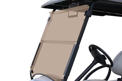 Huskey 3/16" Thick Tinted Golf Cart Windshield With Bottom Rubber Body Protection Trim For 2004-Up Club Car Precedent/Tempo/Onward, 25% thicker than most aftermarket windshields