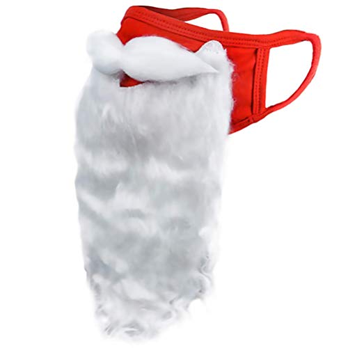 Sewroro Weihnachtsmann-Bart-Gesichtsmaske Lustiges Bärtiges Weihnachtsfeiertags-Weihnachtsmann-Kostüm für Männer Und Frauen Cover