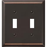AMERELLE 163TTDB BRZ 2 TGL WALLPLATE, 2 Toggle, Aged Bronze