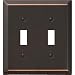 Amerelle 163TTDBCentury Double Toggle Steel Wallplate in Aged Bronze