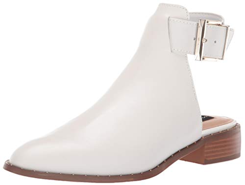 STEVEN by Steve Madden Women's CITE Mule, White Leather, 8.5 M US