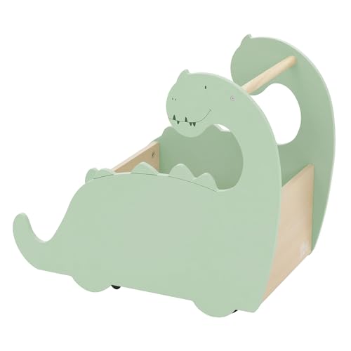 Joyz Spielzeugkiste aus Holz, Dino, 57x31,5x49 cm, Grün-Natur, Kinderregal...