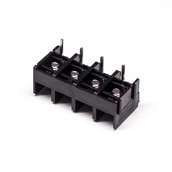 20PCS Barrier Terminal Block PCB Mount 4pin Black Straight Through Hole Connector