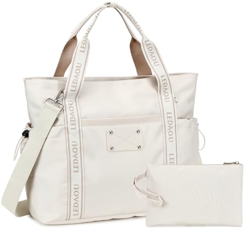 LEDAOU Large Tote Bag with Zipper