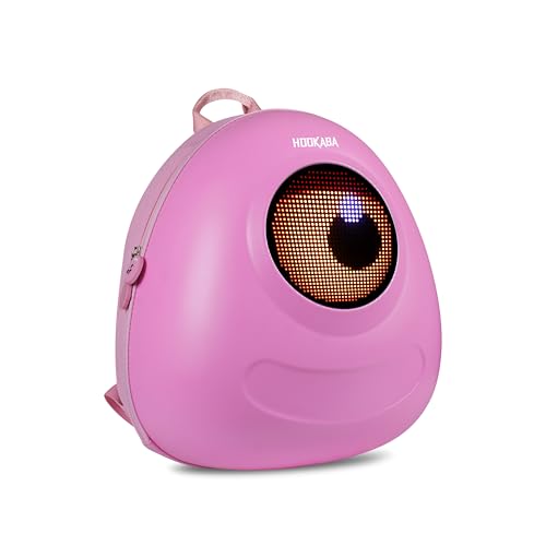 Image of Hookaba GlowBuddy LED Eyes Backpack 13L | Kids Smart Bag with App Control, Programmable Screen & Water Resistant | for School, Picnic, Travel | Mini Digital Daypack for Girls & Boys (Pink)