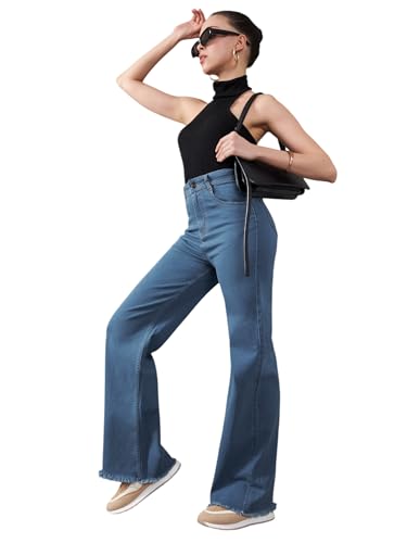 Image of Dolce Crudo Boot Cut High Rise Cropped Jeans for Women