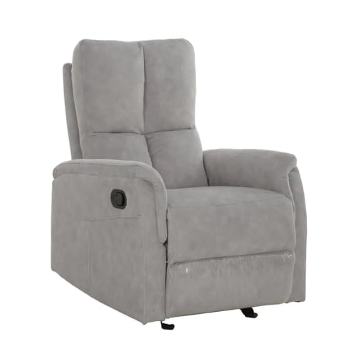 SHIITO | Sillón Balancín | con Sistema Relax Manual | Tapizado en Tela | Modelo AJAX   Gris | 102,5 x 91 x 77 cm