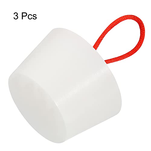 sourcing map Silicone Rubber Tapered Plug 42mm to 53mm Solid Bathtub Bungs Stopper with Handle for Test Tubes, Water Pipe, Drainage Hole, White 3 Pieces - Image 3