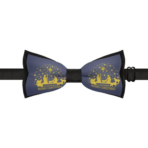 GoasNei Christmas Christian Nativity Scene Bow Tie for Men Adjustable Necktie Funny Tie Neck Ties for Weddings Party