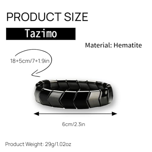 Pulsera Hematita para Hombre Negro miniatura 4