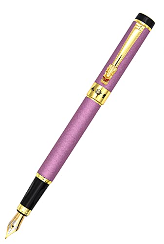 Gullor Pluma estilográfica con convertidor de tinta, diseño de dragón, color morado Cover