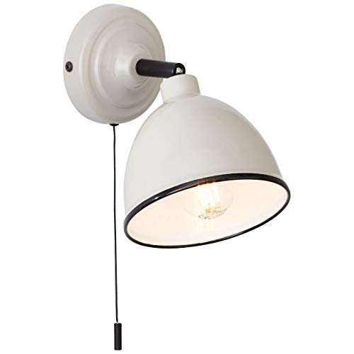 BRILLIANT lampada Telio interruttore a tirare per applique grigio/tortora | 1x D45, E14, 28W, adatto per proiettori a caduta (non inclusi) | Scala da A ++ a E | Con interruttore a tirante