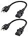 CableCreation [2-PACK] 1 Feet 18 AWG Universal Power Cord for NEMA 5-15P to IEC320C13 Cable, 0.3M/Black
