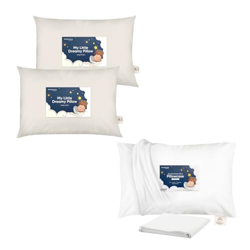Image of KeaBabies 2-Pack Toddler Pillow and Toddler Pillowcase for 13X18 Pillow - Soft Organic Cotton Toddler Pillows for Sleeping, Organic Toddler Pillow Case for Boy, Kids