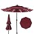HOMPUS 11FT 3 Tiers Solar LED Patio Umbrella for Outside, Outdoor Market Umbrella with Push Button Tilt, Pool Umbrella w 40 LEDs for Backyard, Deck, Garden, Burgundy