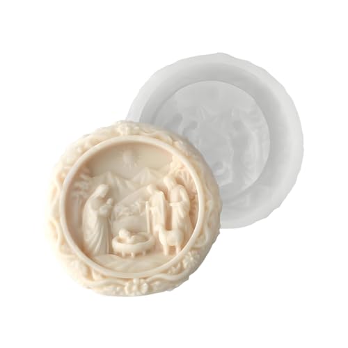 Silicona para Belén | Molde de chocolate Natividad de Jesús | Molde 3D Navidad simple desprendimiento | Para cera resina cocción yeso pasta de azúcar vela chocolate proyectos artísticos