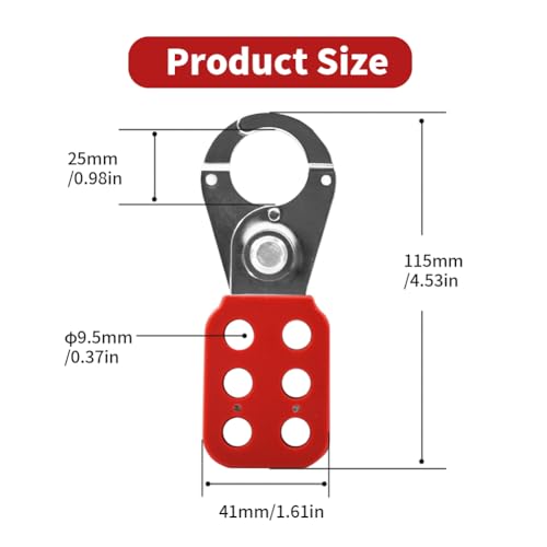 Image of 2 Pack Stainless Steel Lockout Tagout Hasp 6 Hole,Lock Out Tamper-Proof and Impact-Resistant Loto Hasp PA Plastic-Sleeved Handle Heavy Duty