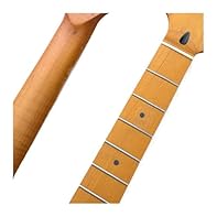 This left-handed ST guitar neck features a reverse headstock design, crafted from roasted maple with a maple fingerboard for enhanced stability and a smooth playing feel. The neck includes 22 frets and a 25.5-inch scale length, making it an ideal cho...
