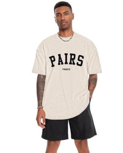 Image of Oversized Tshirts for Men Short Sleeve Vintage Washed Basic Loose Tees 2026
