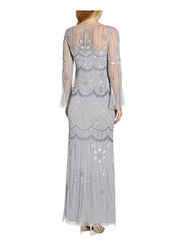 Image of Adrianna Papell Women's Beaded Mesh Covered Gown
