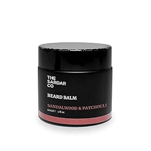 The SARDAR CO Premium Sandalwood & Patchouli Beard Balm | Deep Conditioning & Softening | Hydrating Beard Care for Styling & Nourishment | 60ml