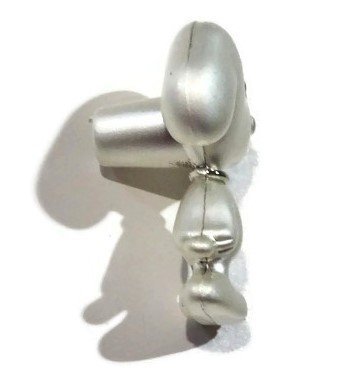 Cabinet Knob Cartoon Snoopy No.3, Satin Chrome 1 1/4" X 1 3/4" #TOP2
