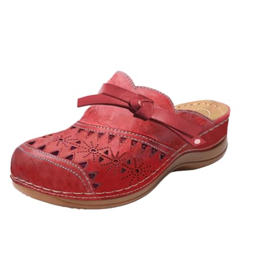 Clogs for Women 2025 Summer Comfortable Wedge Sandals Breathable Hollow Out Closed Toe Slip On Slippers Beach Arch Support Outdoor Slippers Round Platform Shoes