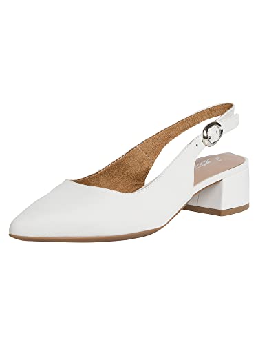 Tamaris Damen Sandaletten, Frauen Sandalen,TOUCHit-Fußbett,Strandschuhe,Sommersandalen,bequem,flach,Sommerschuhe,White Leather,36 EU