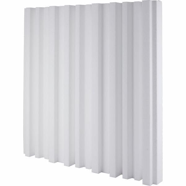 Diffusore Acustico Skyline QRD, Polistirene Espanso EPS, 60x60x7 cm, Set da 2 Pannelli, Bianco/Nero, per Ottimizzazione Acustica Ambientale (BIANCO)