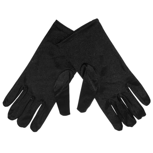 PartyKindom 1Pair Elegant Short Satin Gloves for Women for Dance Performances Events and Formal Occasions Soft Spandex Stylish Option