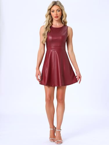 Image of Allegra K Women's Metallic Sleeveless High Waist Club Party Disco Holographic Dress