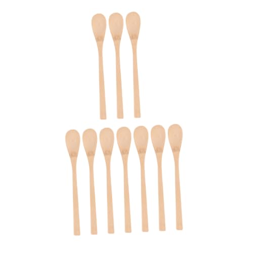 MUCKLILY 10pcs Small Teaspoon Long Handle Tea Scoop Teaware Accessories for Home Office Tea House and Restaurant