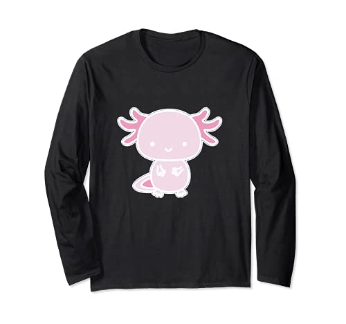 Axolotl Inside Pocket Watching You, Walking Fish Axolotl Long Sleeve T-Shirt, Black
