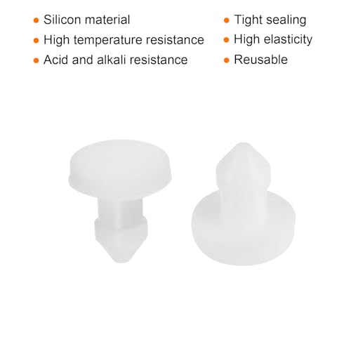 Image of MECCANIXITY Silicone Snap in Locking Hole Plugs Rubber Panel Seal Cover Flush Type Panel Round for Kitchen Rubber Bulkheads Waterproof Sealing Plugs 3mm /0.12 Inch Diameter White,Pack of 30