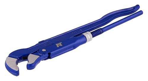 Clé serre-tube suédoise angle 45° 1', serrage maxi 40 mm Noyon et Thiebault | Mâchoires à double dentelure | Molette de verrouillage de l'ouverture | Manche long ergonomique | tête inclinée à 45°