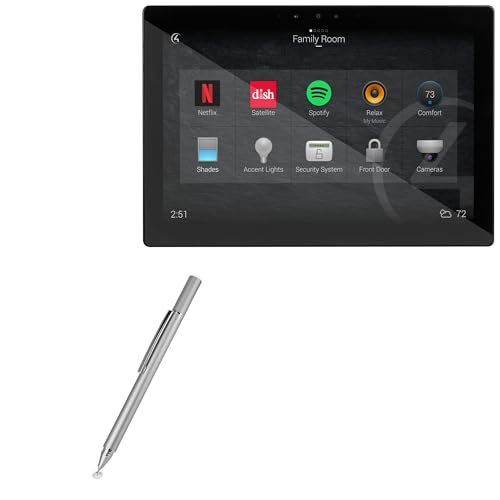 BoxWave Stylus Pen Compatible with Control4 T4 in-Wall PoE (10 in) - FineTouch Capacitive Stylus, Super Precise Stylus Pen - Metallic Silver