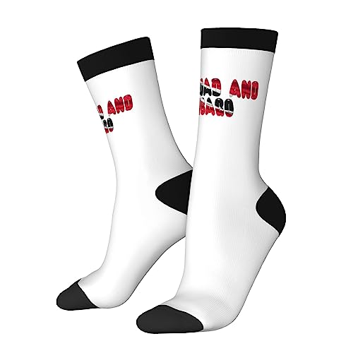 Oudrspo Drapeau de Trinité-et-Tobago fier Chaussettes unisexes funky Chaussettes décontractées
