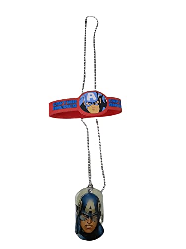 Preisvergleich Produktbild Kinder-Halskette mit Armband und Pendel Captain America Marvel