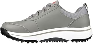 Skechers Men's Go Arch Fit Set Up Waterproof Golf Shoe Sneaker, Gray/Red, 10.5