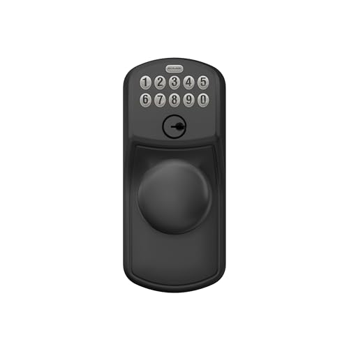 SCHLAGE Electronic Keypad Lock, Lever Handle, Plymouth Trim, Matte Black - image 6