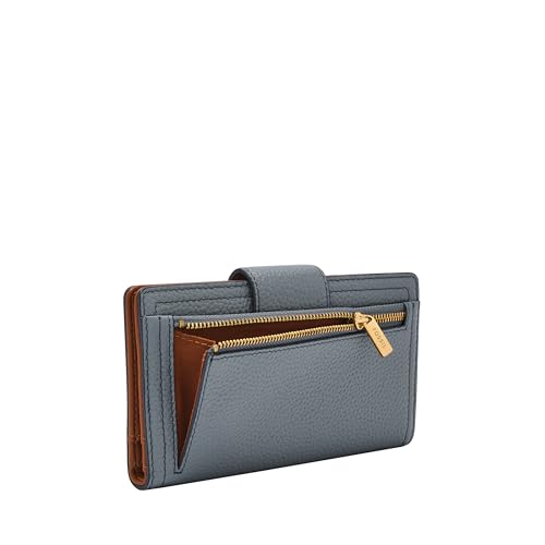 Image of Fossil Women's Logan Leather Wallet RFID Blocking Tab Clutch