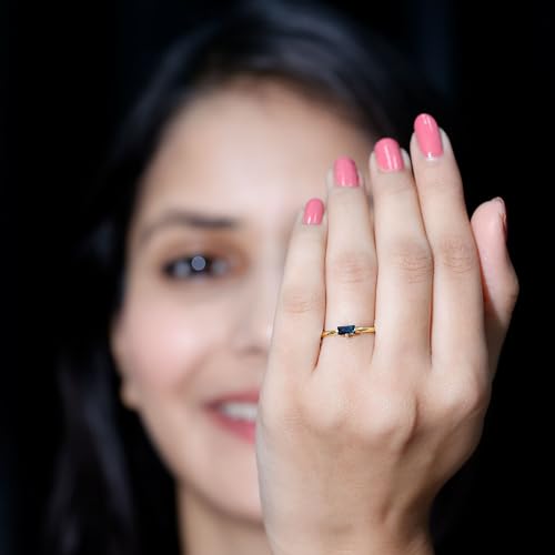Real Blue Sapphire Promise Ring for Women, AAA Quality, Sapphire Proposal Ring (Ideal for Valentines Gift)3