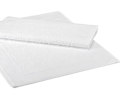 my cocooning Badematten Set Retro 2-teilig Weiß | hochwertig & exklusiv | Badvorleger aus 100% Baumwolle | Badteppich (50x70 cm) Cover