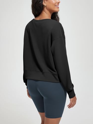 ODODOS Women's Modal Soft-Breezy Wide Scoop Neck Pullover Oversized Long Sleeve Sweatshirts4